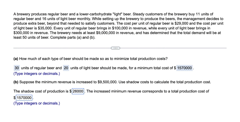 solved-a-brewery-produces-regular-beer-and-a-chegg