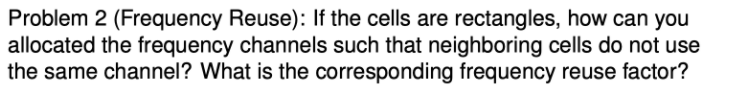 Solved Problem 2 (Frequency Reuse): If the cells are | Chegg.com