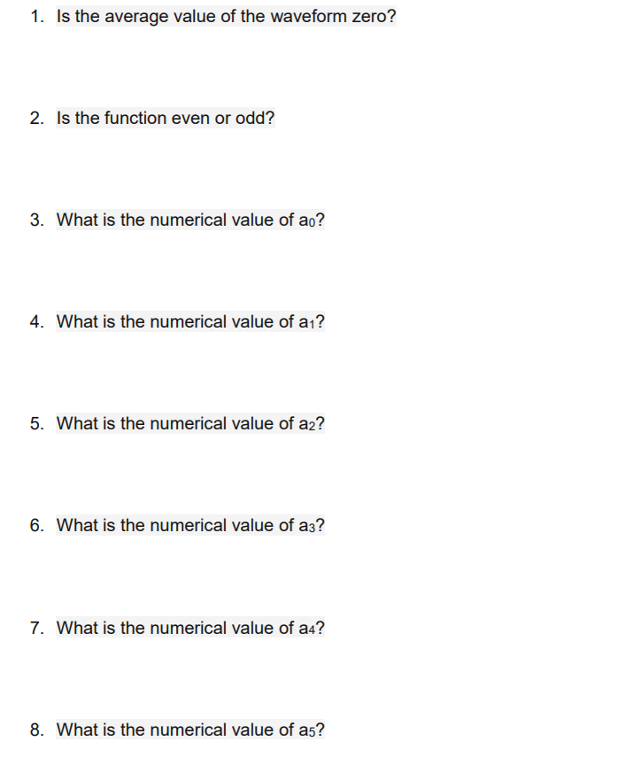 Solved Set up the integrations to solve for the harmonic | Chegg.com