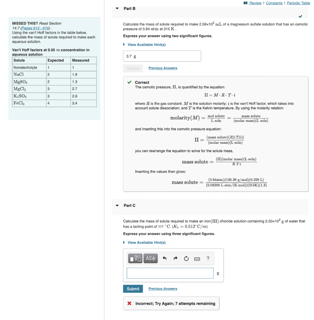 Solved Missed This? Read Section 14.7 (pages 613-616) Using 