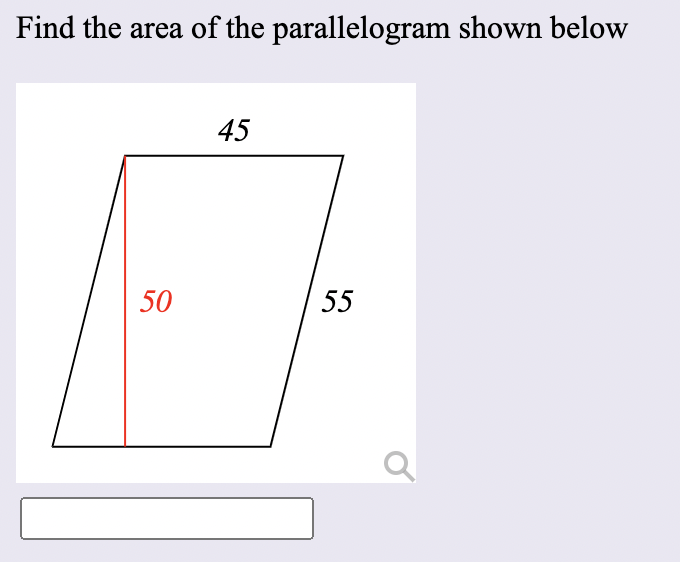 Solved Find the area of the parallelogram shown below | Chegg.com