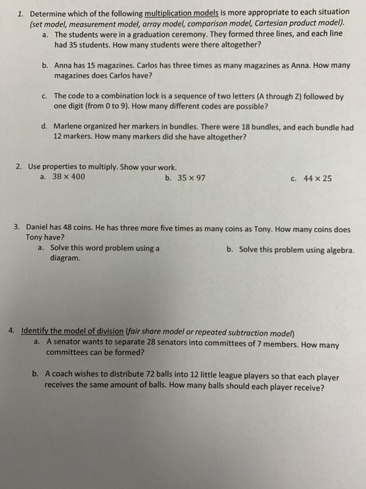 Solved Determine which of the following multiplication | Chegg.com