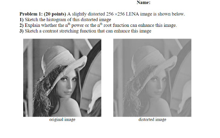 Name: Problem 1: (20 points) A slightly distorted 256 | Chegg.com