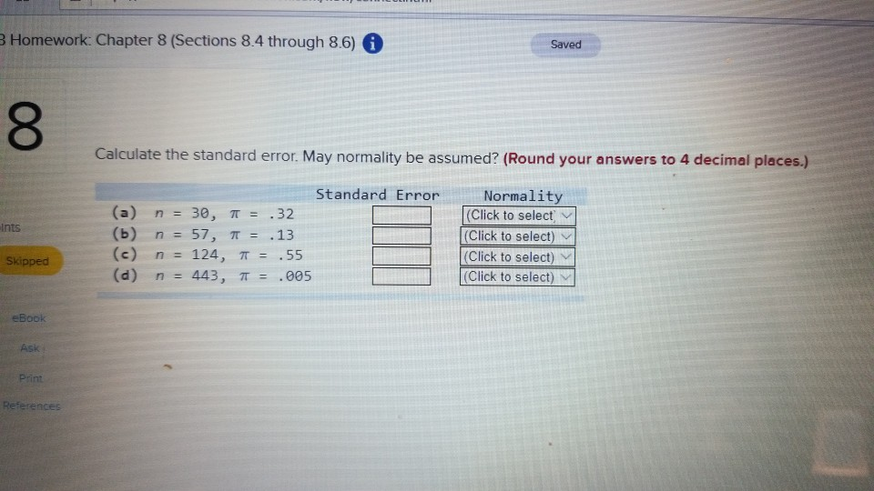 Solved B Homework: Chapter 8 (Sections 8.4 Through 8.6) G | Chegg.com