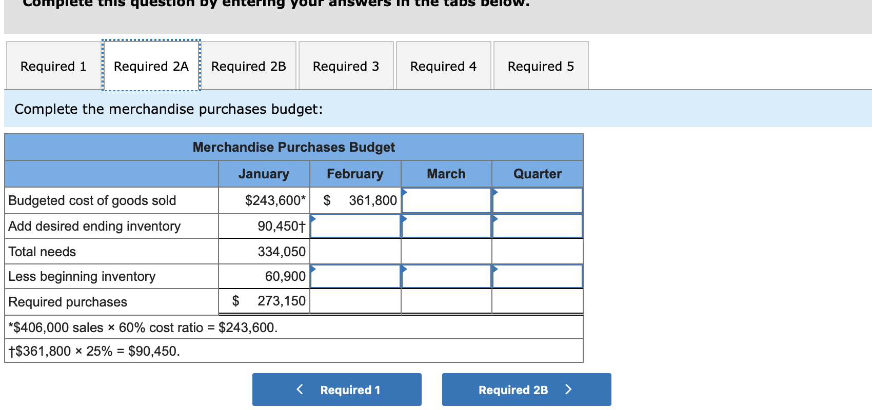 Solved Required 1 Required 2A Required 2B Required 3 | Chegg.com