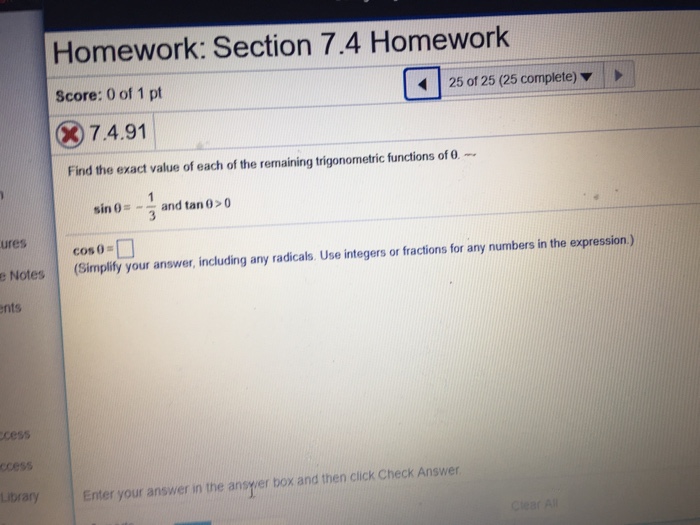 Solved Homework: Section 7.4 Homework Score: 0 of 1 pt 25 of | Chegg.com