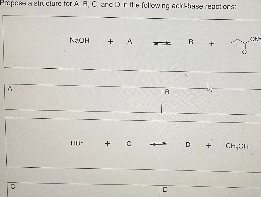 Solved Propose A Structure For A, B, C, And D In The | Chegg.com