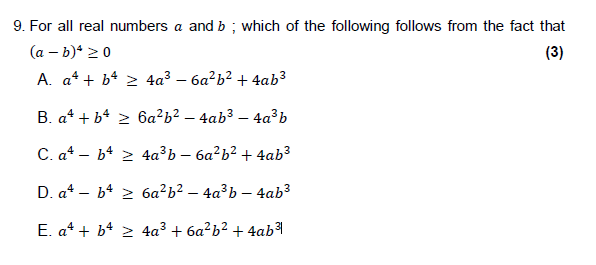 Solved 9. For All Real Numbers A And B ; Which Of The | Chegg.com