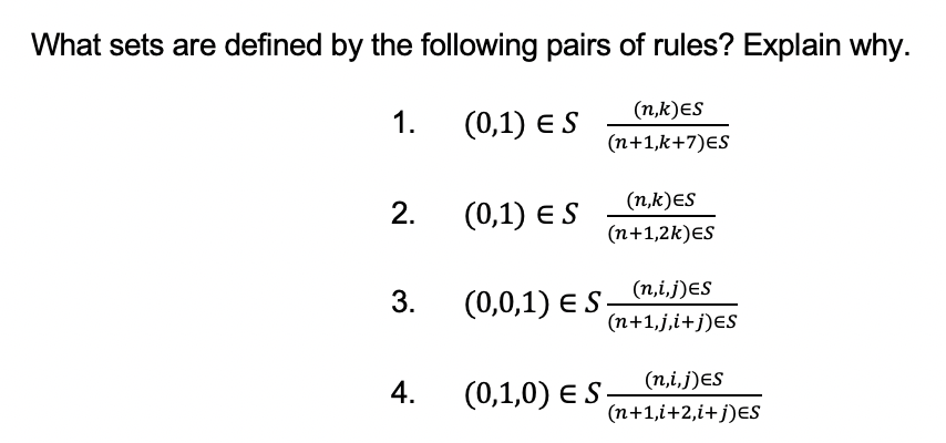 Solved What sets are defined by the following pairs of | Chegg.com