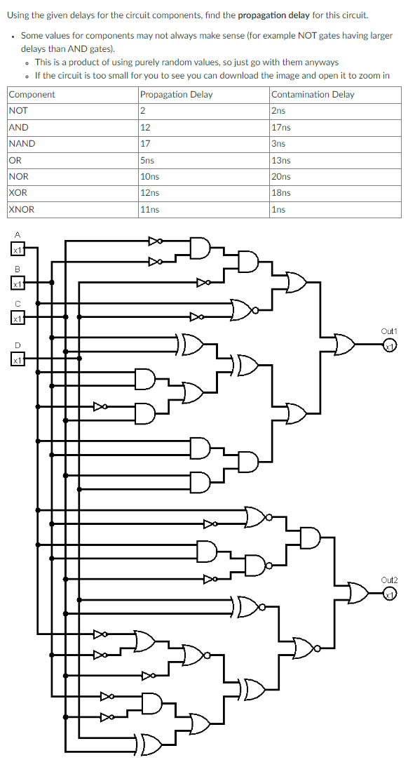 Solved Using The Given Delays For The Circuit Components Chegg Com