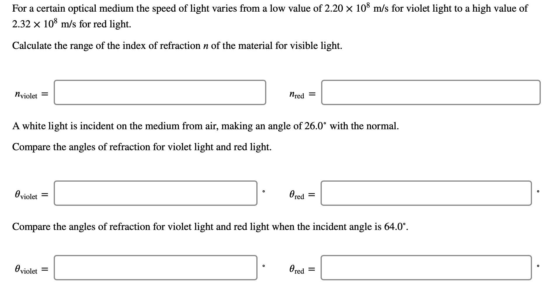 solved-for-a-certain-optical-medium-the-speed-of-light-chegg