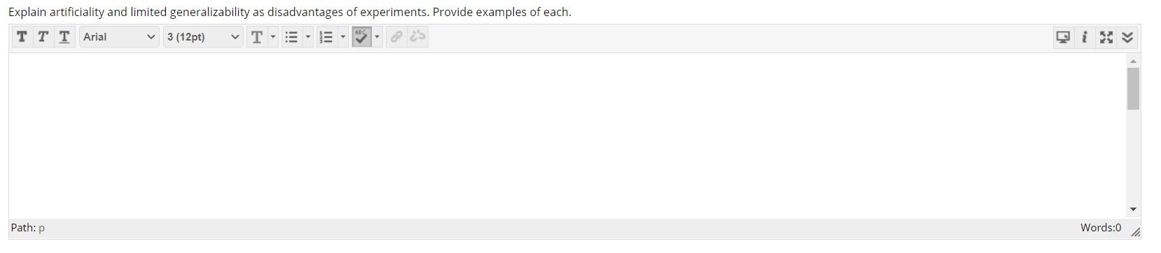 Solved Explain artificiality and limited generalizability as | Chegg.com