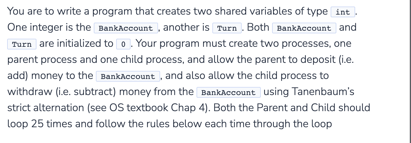 Solved You are to write a program that creates two shared | Chegg.com