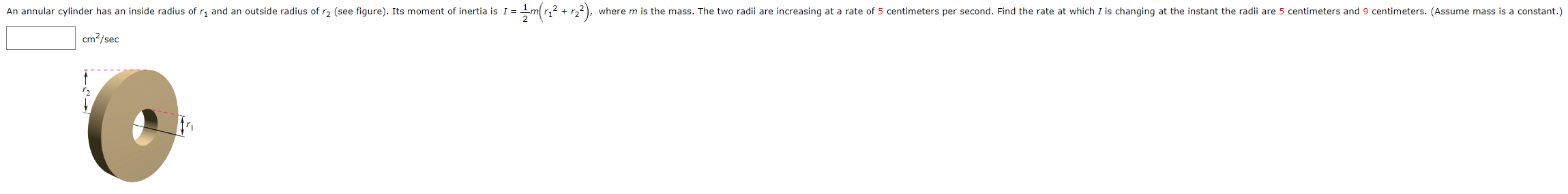 Solved An Annular Cylinder Has An Inside Radius Of Ra And An | Chegg.com