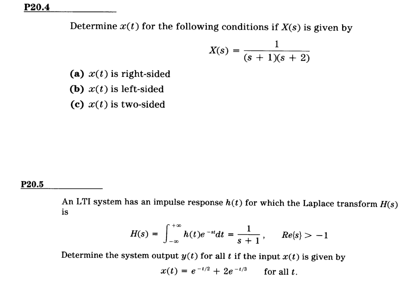 Solved P 4 Determine X T For The Following Conditions Chegg Com