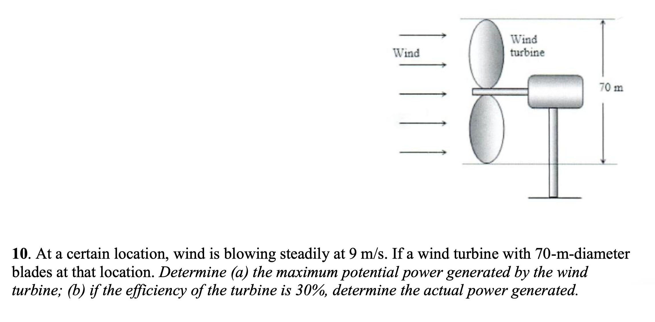 Solved 10. At A Certain Location, Wind Is Blowing Steadily 