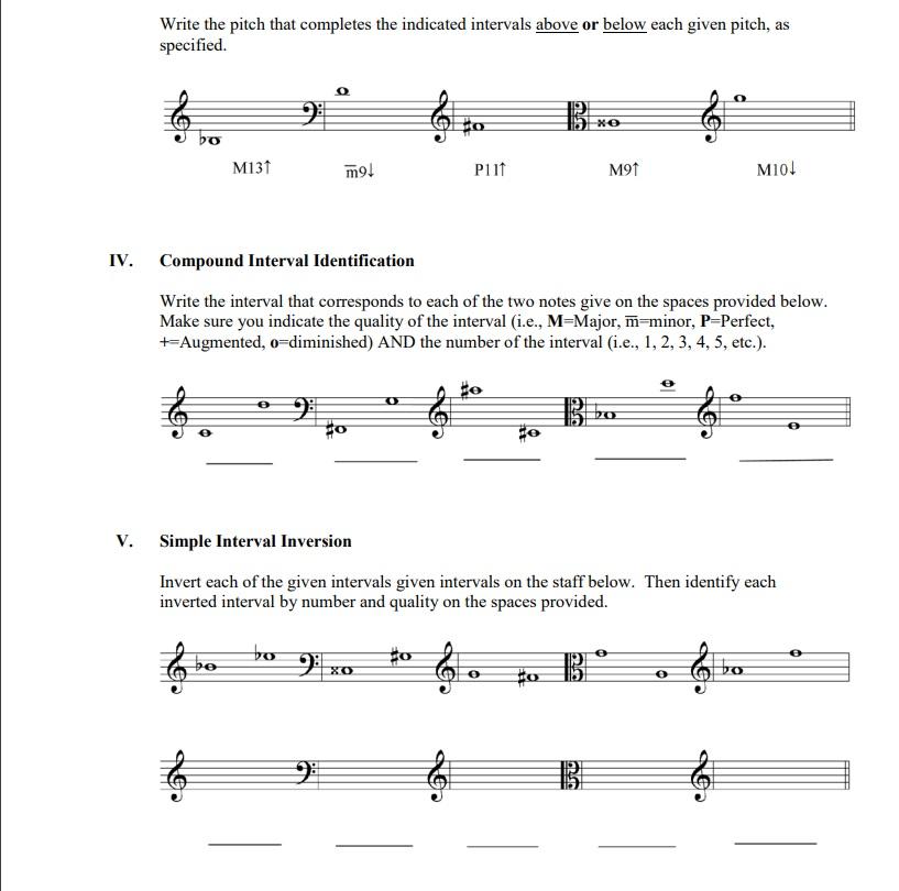 Solved Write the pitch that completes the indicated | Chegg.com