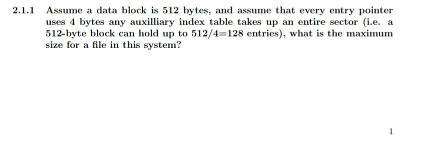 Solved 2.1.1 Assume a data block is 512 bytes, and assume | Chegg.com