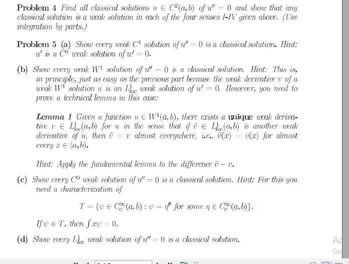 Definition 1 A Function U E Loca B Is Said To Hav Chegg Com