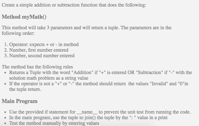 Solved Create a simple addition or subtraction function that | Chegg.com