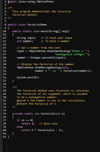 Solved l**factorial method. A. ﻿RequirementsPlease write a | Chegg.com