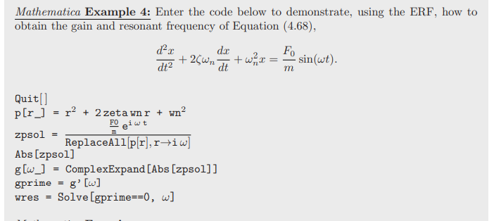 Solved Mathematica Example 1: Enter the code below to | Chegg.com