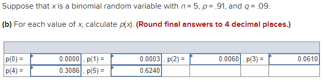 Solved Suppose that x is a binomial random variable with | Chegg.com