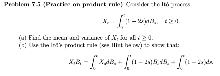 Solved roblem 7.5 (Practice on product rule) Consider the | Chegg.com