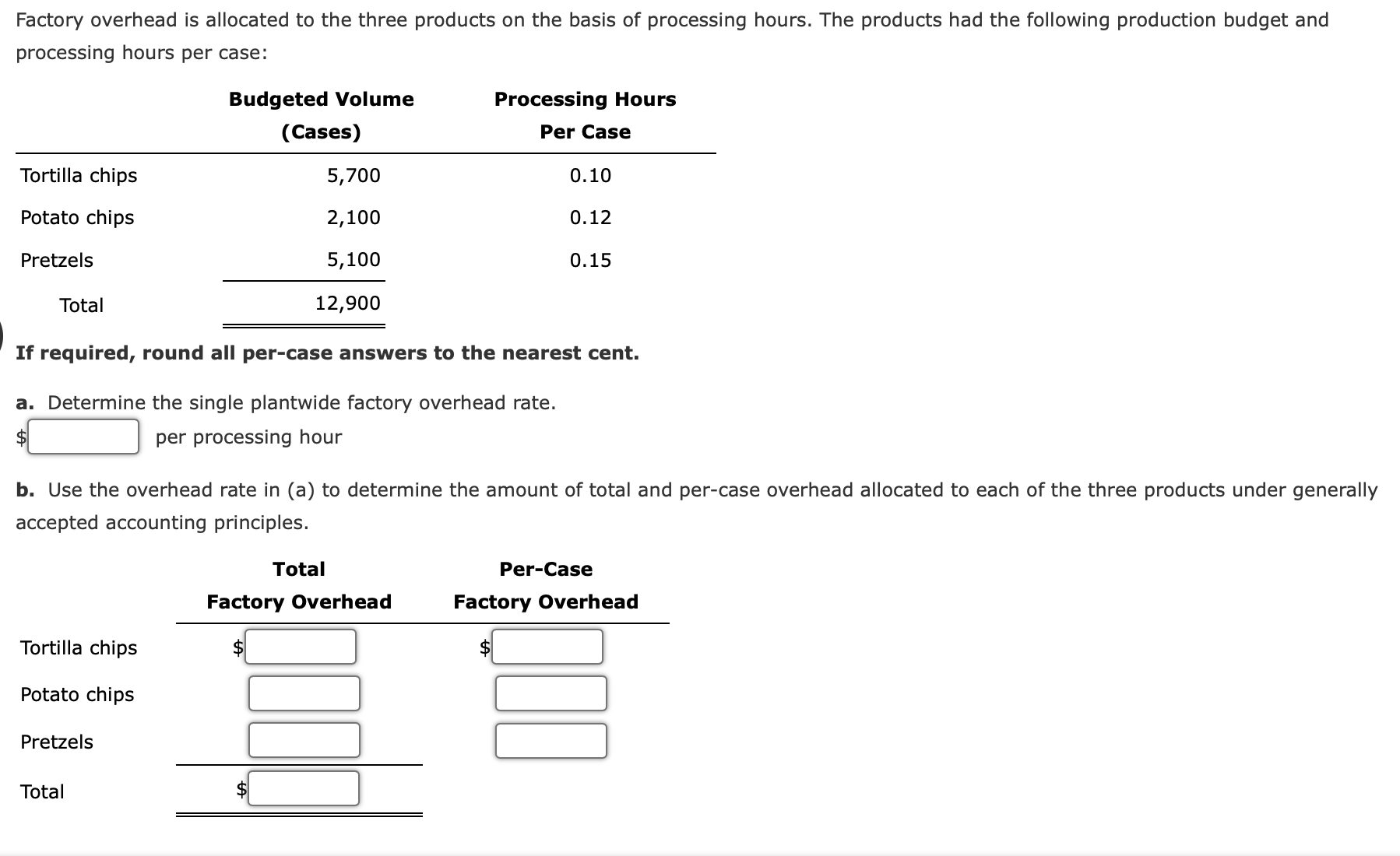 Solved Factory overhead is allocated to the three products | Chegg.com