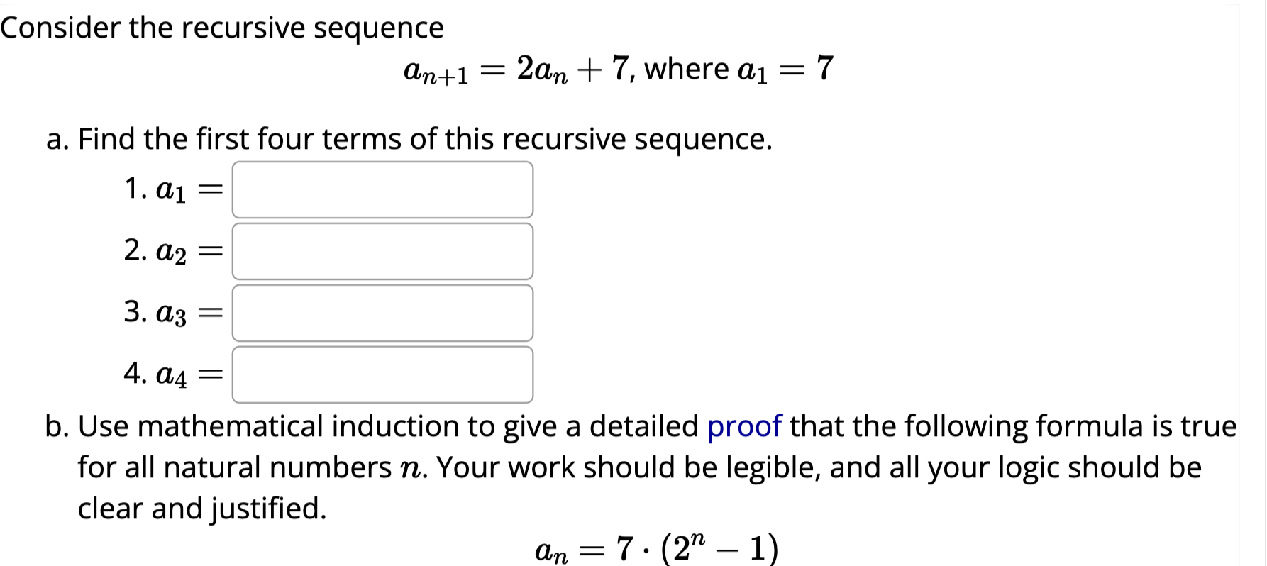 Solved Consider The Recursive Sequence An12an7 Where 8465