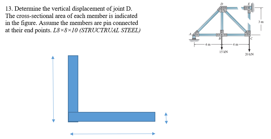 Solved D 13. Determine the vertical displacement of joint D. | Chegg.com
