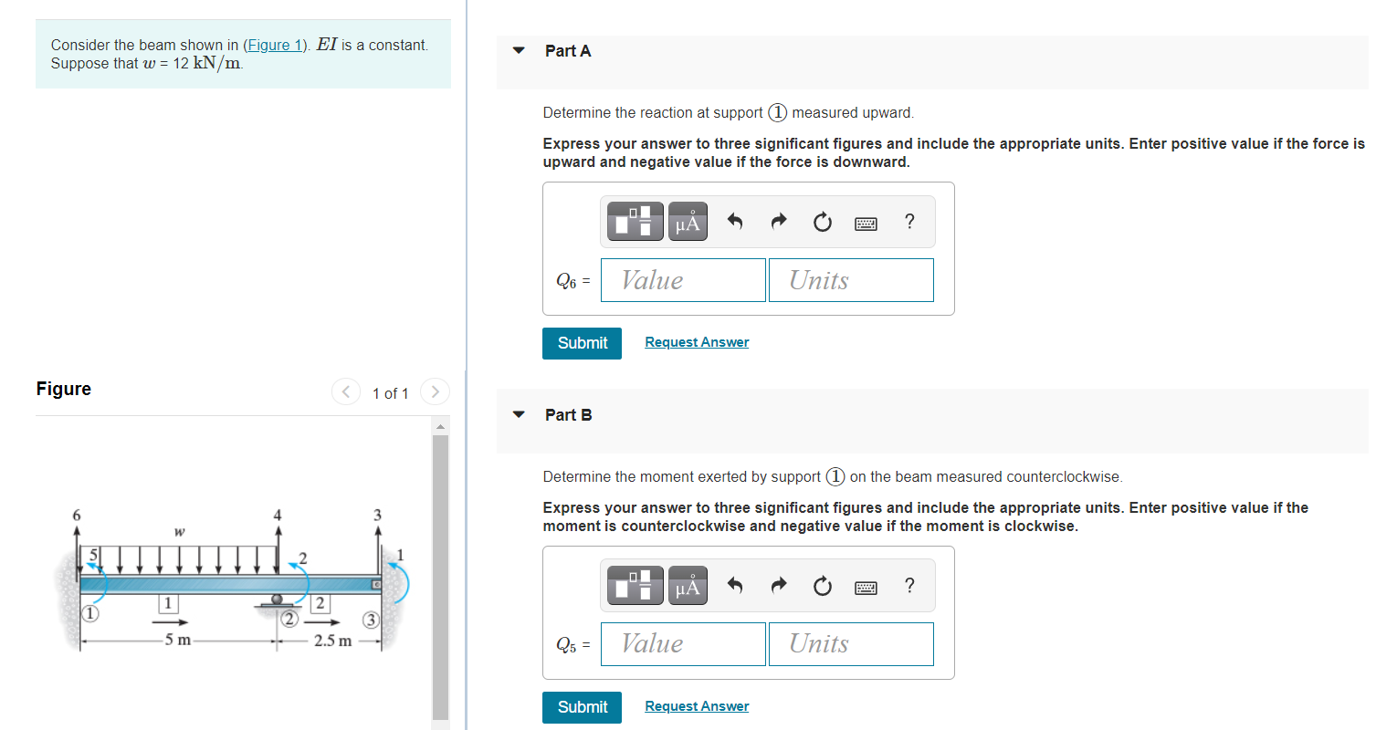 Solved Consider the beam shown in (Figure 1). EI is a | Chegg.com