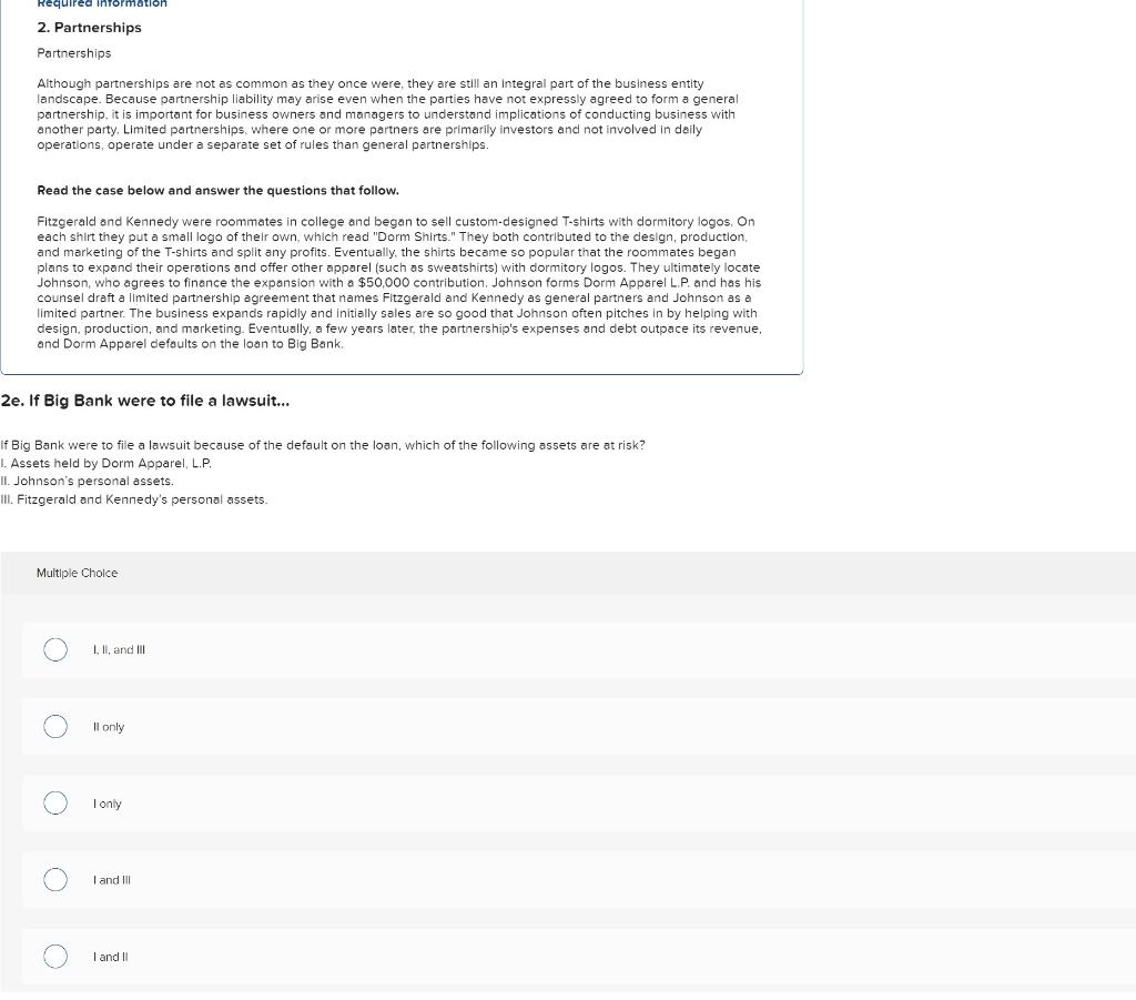 Solved Required Information 2. Partnerships Partnerships | Chegg.com
