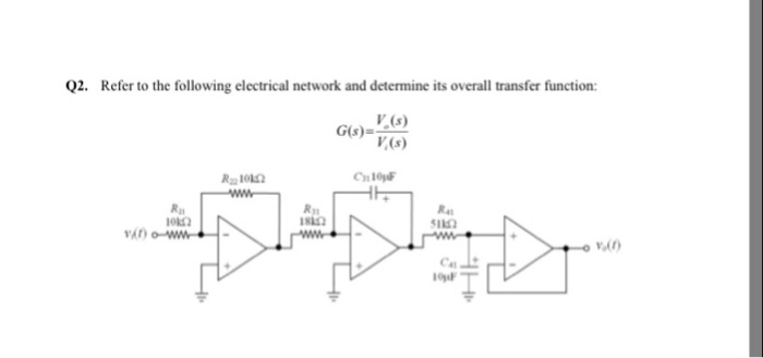 Solved Q2. Refer to the following electrical network and | Chegg.com