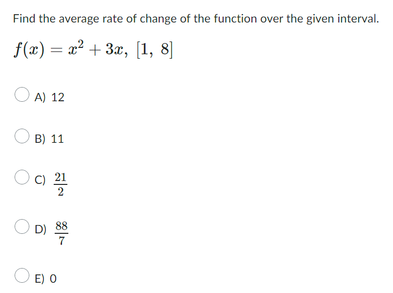 Solved Find the average rate of change of the function over | Chegg.com