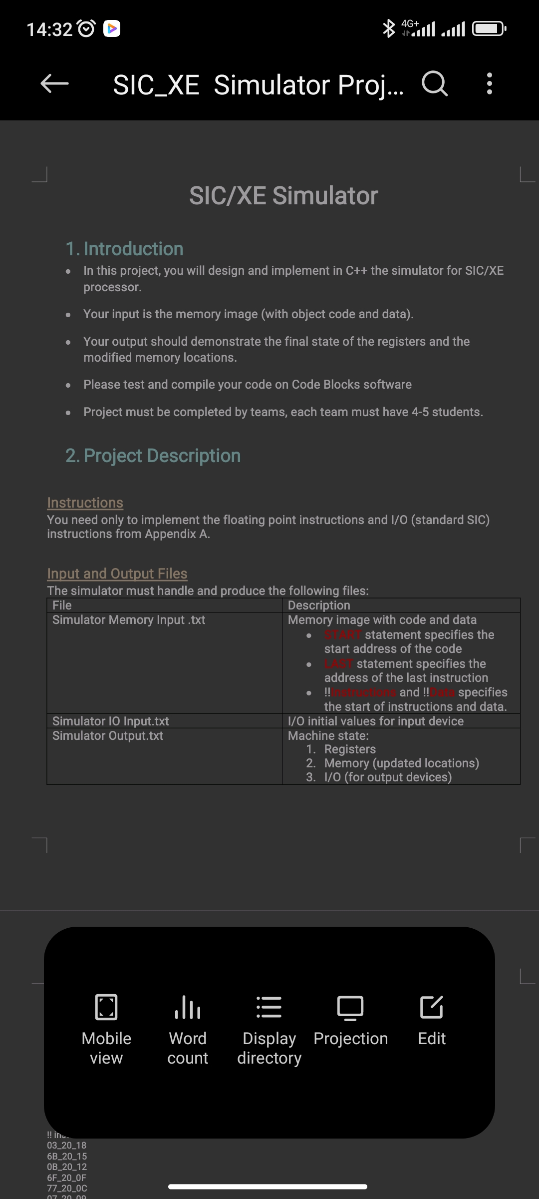 Solved \\( \\leftarrow \\) SIC_XE Simulator Proj... Q SIC/XE | Chegg.com