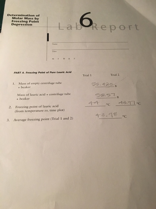 solved-6-determination-of-molar-mass-by-freezing-point-chegg