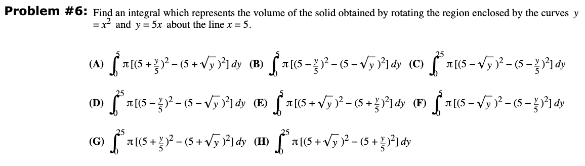 Solved Problem #6: Find an integral which represents the | Chegg.com