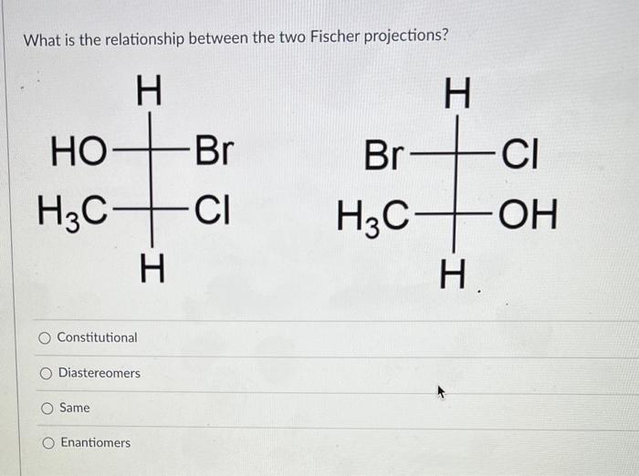 Solved What is the relationship between the two Fischer | Chegg.com