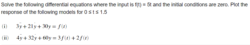 Solved Solve the following differential equations where the | Chegg.com