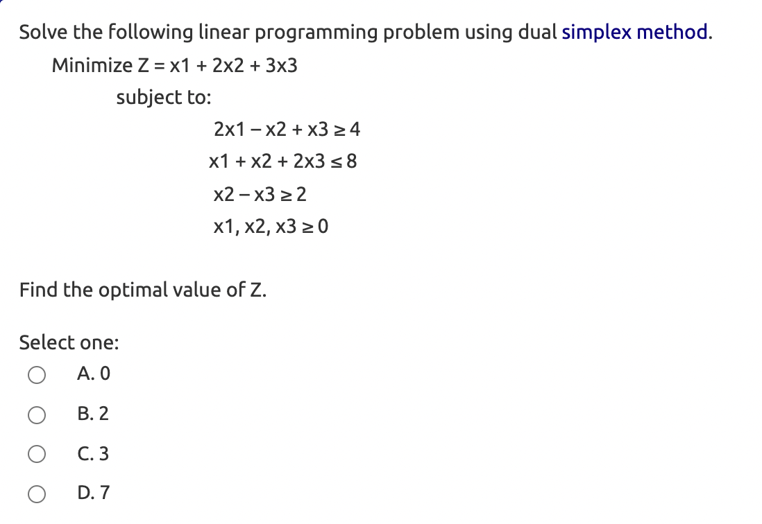 Solved Solve The Following Linear Programming Problem Using