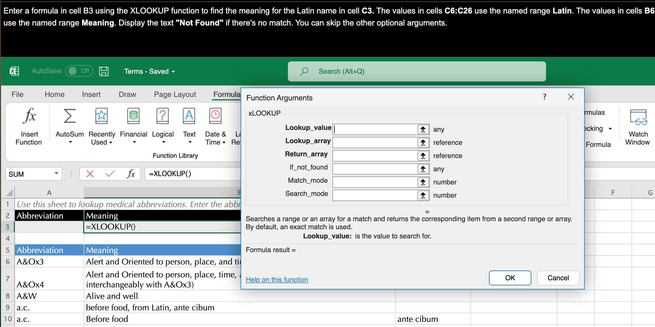 Solved Enter a formula in cell B3 using the XLOOKUP function | Chegg.com