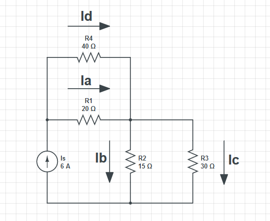 Solved Using current divider principle, calculate current Id | Chegg.com