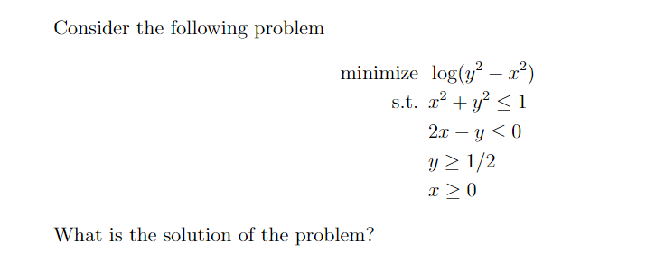 Solved Consider the following problem minimize s.t. | Chegg.com