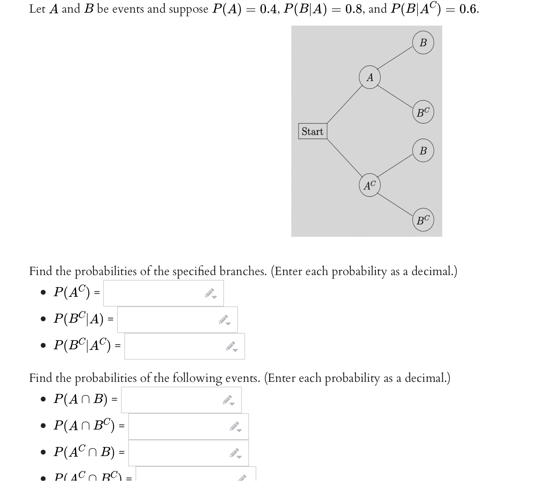 Solved Let A And B Be Events And Suppose | Chegg.com