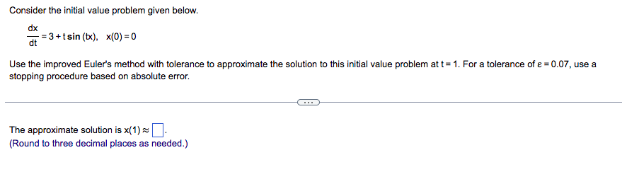 Solved Consider The Initial Value Problem Given Below. Dx Dt 