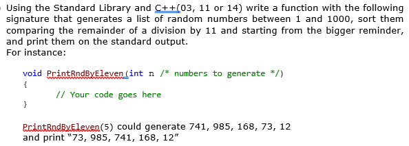 Solved Using the Standard Library and C++(03, 11 or 14) | Chegg.com