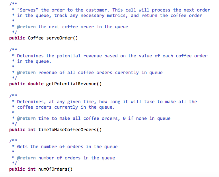Solved Description: We have been hired by a local coffee | Chegg.com