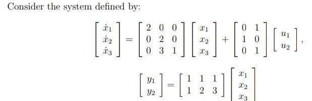 Solved Consider The System Defined By: | Chegg.com