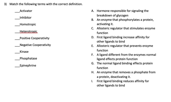 Solved Match the following terms with the correct | Chegg.com